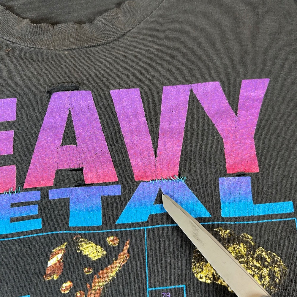 Vintage 90s Hanes Heavy Metal T-Shirt Mens XL Black Nature Company Distressed - Picture 7 of 15